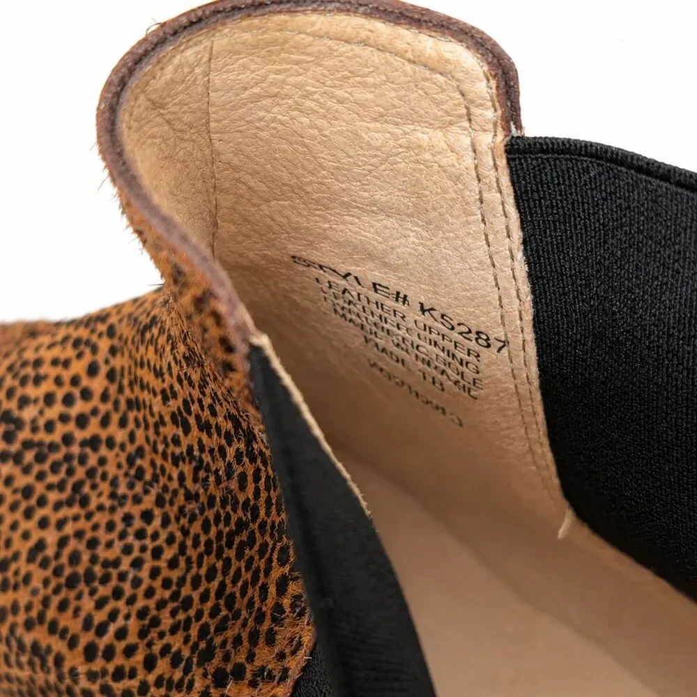 Madewell Chelsea Boots Womens 10 Cheetah Leopard Calf Hair Leather Ankle Booties